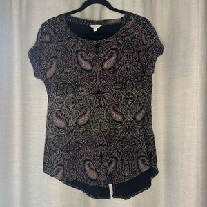 LUCKY BRAND PAISLEY CREW NECK TEE (S)